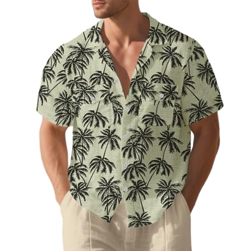 Chemise hawaienne homme manches courtes t-shirt polo grande taille
