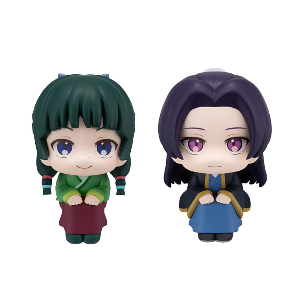 Zhongkaihua 2PCS Maomao and Jinshi Figures 8.5cm Anime Sitting Figure Set, Cute Looking Up Pose Collectible Figurines, Mini PVC Desktop Statues for Shelf Decoration
