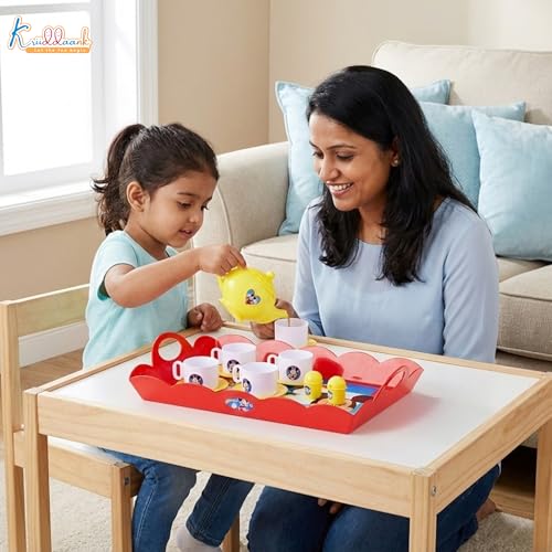 Image of Disney Mickey Mouse Tea Playset-12-Piece Kids Tea Party Set with Electronic Kettle, Boiling Sound & Light Effects-Educational Pretend Play Kitchen Toy for Toddlers, Boys & Girls Aged 3+