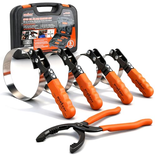 HORUSDY 5-Piece Standard Swivel Oil Filter Wrench...