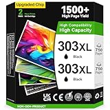 Cartouches Encre INKYEAH 303XL Noir ( Rendement élevé, XL ) adoptent les dernières puces de haute technologie améliorées pour garantir une compatibilité parfaite avec les imprimantes HP et suivre avec précision les niveaux d'encre.