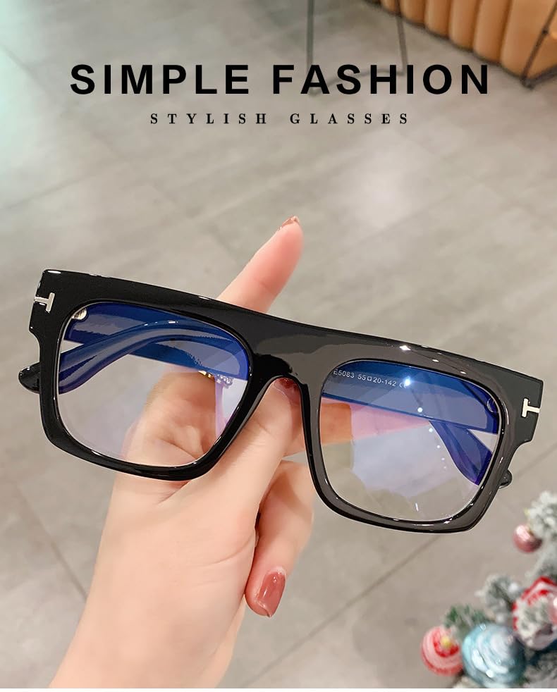Box Frame Glasses with Anti - Blue Light & Sunglasses Feature: All - in - One Eye Protection4