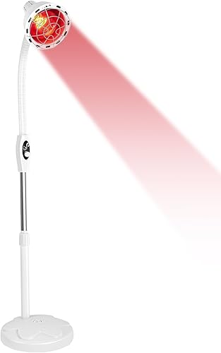 Gdrasuya10 Terapia de luz infrarroja, lámpara de calor infrarrojo cercano dolor rojo conjunto de lámpara de pie 275W terapia bombilla lámpara