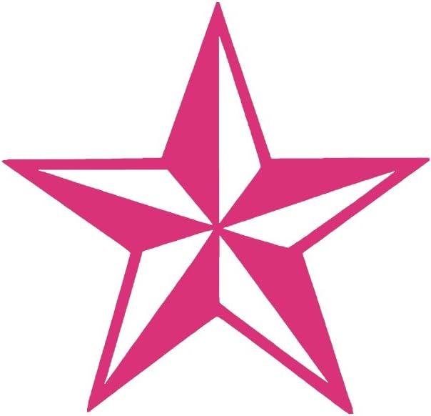 Star Nautical Small 3" Tall Pink Vinyl Window Decal Sticker"