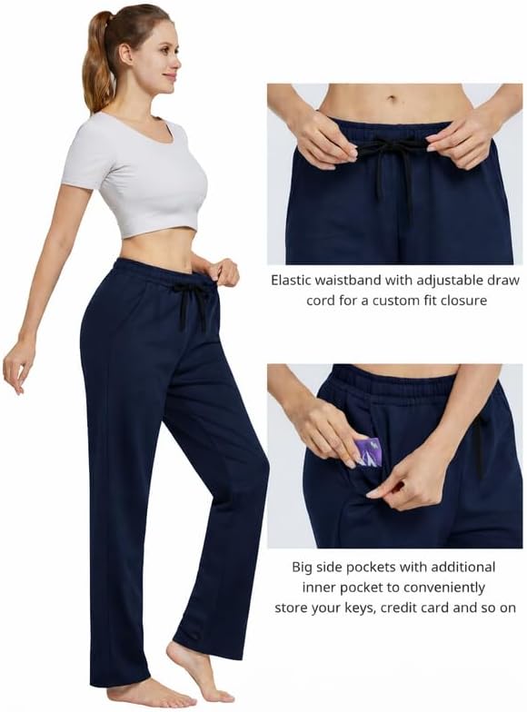 SPECIALMAGIC Women Yoga Sweatpants Pajama Wide Leg Cotton Drawstring Lounge Pants Leisure - Image 6