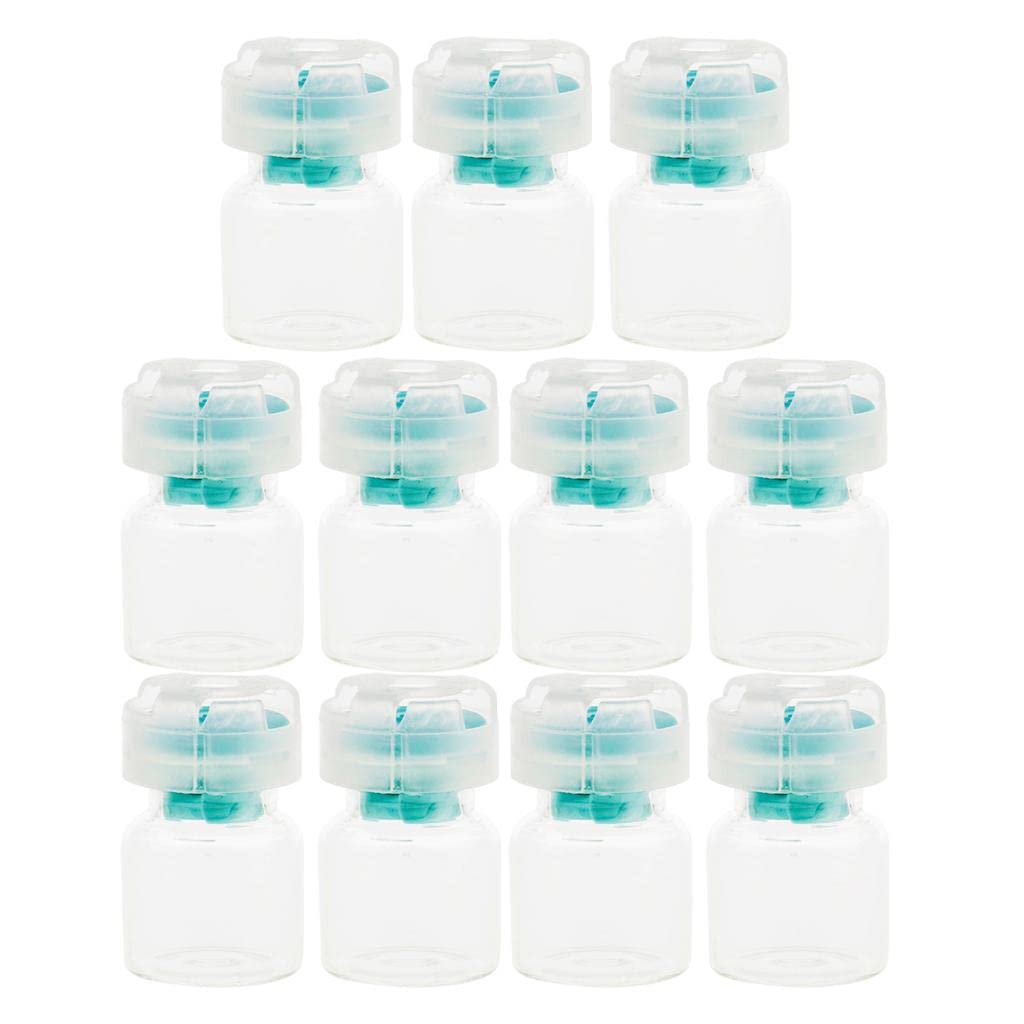 Lots 10pcs Empty Clear Glass Dram Bottles Vials With Black Screw Cap Blue 3ml-picture-16