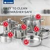 Daniks Standard 11-Piece Stainless Steel Cookware Set with Glass Lids, Includes Saucepan with Lid and Frying Pan, Tri-Ply Bases for Even Heating, Induction Compatible, Dishwasher Safe, Silver #1