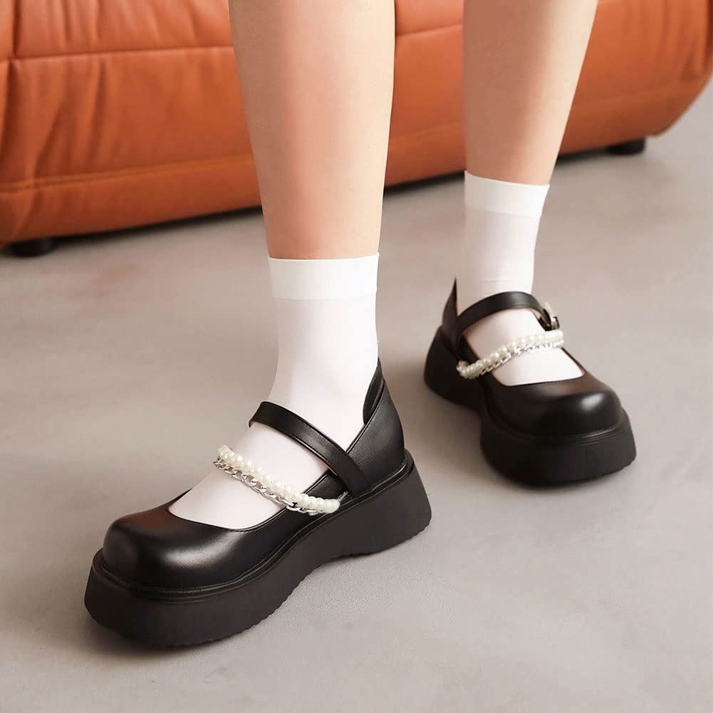 Lolita Shoes Women's Platform Round Toe Ankle Strap Mary Jane