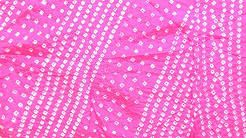 Image of PK HUB Women's Jaipuri Rajasthani Bandhani Dupatta | Art Silk Bandhej Dupatta with Gota Patti Work & Tassels (Free size)