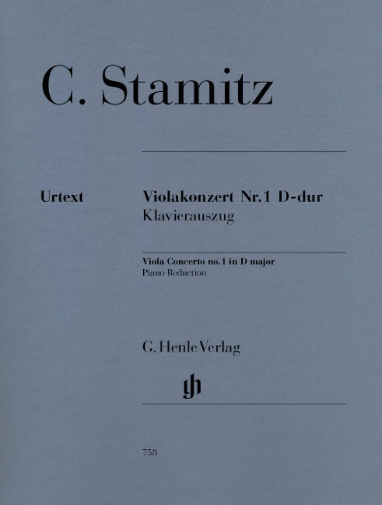 Viola Concerto no. 1 D major - viola and orchestra - piano reduction with solo part - (HN 758): Instrumentation: Viola and Piano, Viola Concertos