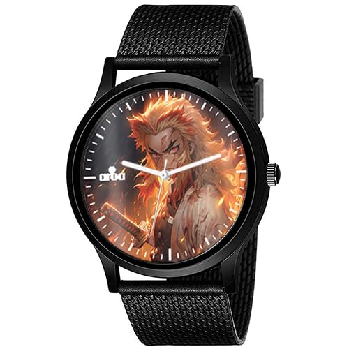 AROA Watch New Watch for Rengoku Flame Hashira Model : 1185 Black Metal Type Analog Black Strap Watch Black Dial for Men Stylish Watch for Boys- (B0CM9H7MK3) Amazon Price History, Amazon Price Tracker