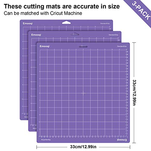image for Emooqi Cutting Mat for Cricut Maker/Explore Air 2/Air/One(3pcs, 12x12 