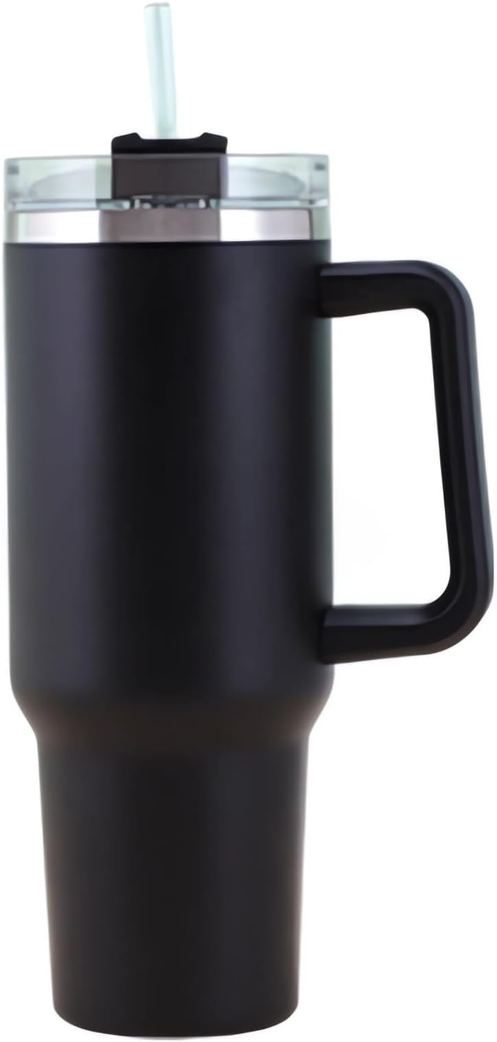 – Stan cup 40oz(1200ml), stan water bottle,Stanl Tumbler with Handle,Stainless Steel Vacuum Insulated Tumbler with Lid and Straw,Sports Water Bottle Jug,Travel Coffee Mug