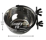 MidWest Homes for Pets - Snap'y Fit Futternapf oder Wassernapf aus Edelstahl, 295 ml, Befestigung an Gitterbox, kippfreies Design, rostfrei, für kleine Hunde und Katzen