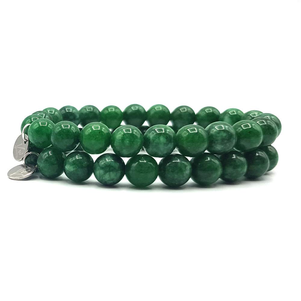 jade pulsera, cuentas de piedras preciosas, joyas para hombres y mujeres, chakra - felicidad - salud - yin yang
