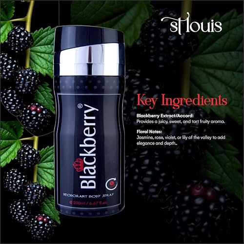 Image of St. Louis BlackBerry Original Blackberry Deodorant Spray 200ml Long Lasting Fresh Fragrance Unisex Deo Daily wear Deodorant