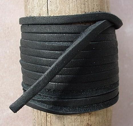 Encaje Cuero Topgrain Latigo Cuero Vaca Negro 10 Pies Largo 1 Pieza