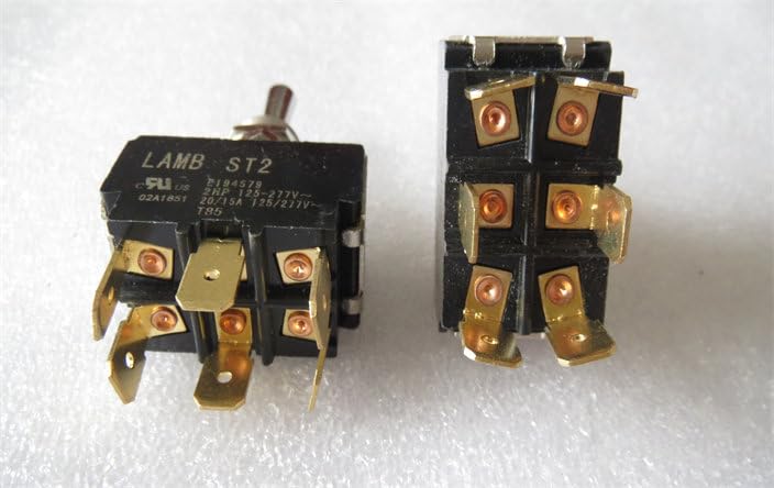 Replacement Toggle Switch for Lamb ST2 E194579, 6 Pin 3 Position, Maintained Locking, 20A 125VAC / 15A 277VAC(1 PC)