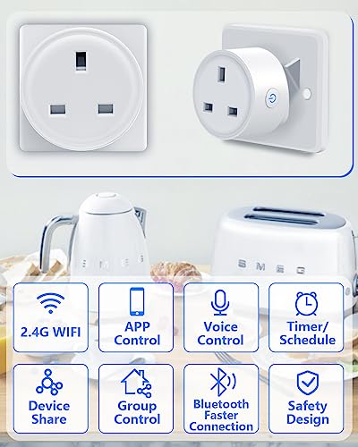 Image of Avatar Controls Smart Plug WiFi Alexa Plugs, Avatar Controls Smart Home Mini Outlet 13A Wireless Timer Socket 4 Pack Compatible with Alexa (Echo and Echo Dot), Google Home, SmartThings, No Hub