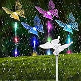 4 Packs Butterfly Solar Lights Outdoor Waterproof Garden Solar Lights for Outside,Garden Decoration Color Changing LED Solar Lights, Outdoor Decorative Lights for Pathway, Lawn, Patio, Backyard