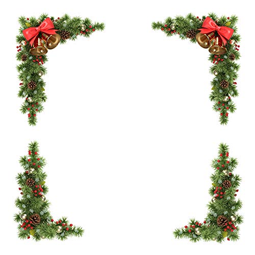 Window Stickers - Set of 4 Medium Fir Cone & Bell Christmas Window Clings - Colour Decorations