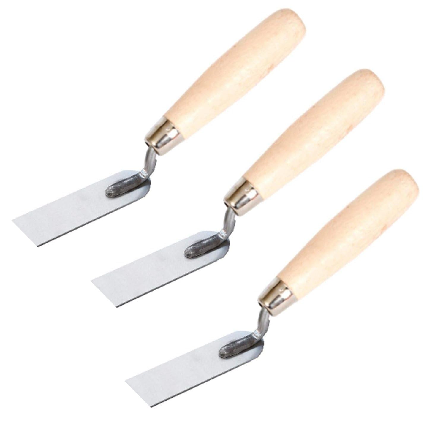 3 x Narrow Small Bucket Trowel 30mm (1.20") Stainless Margin Stucco Trowel, Small Bucket Trowel Plastering Masonry DIY Hand Tools (3 Set)