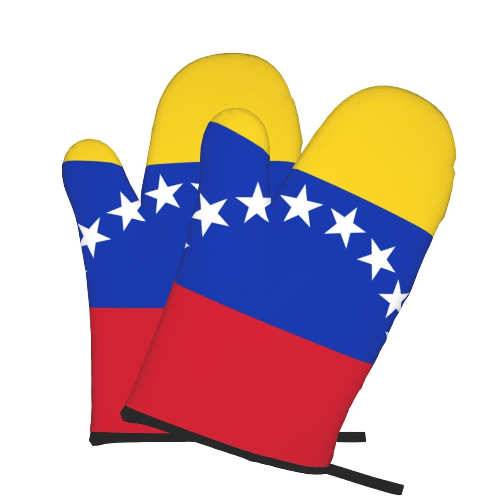 Oven Mitts Set of 2 Pcs, Flag of Venezuela Prints Heat Resistant Kitchen Gloves for Cooking Baking Grilling