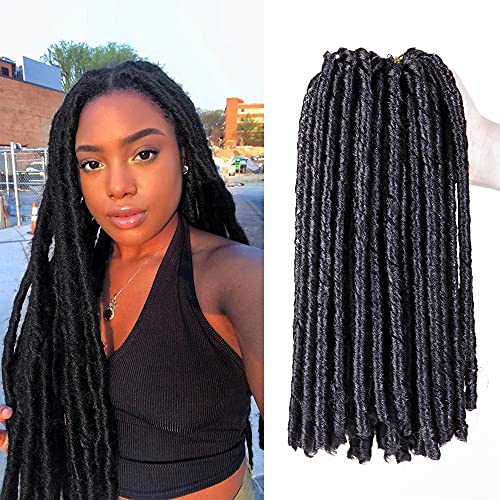 12 Inch Goddess Faux locs Crochet Hair 6 Packs/Lot Gypsy Locs Crochet Hair Extensions Faux locs Braiding Hair Afro Kinky Soft Dread Dreadlocks 15 Strands /Pack, 6 Packs/Lot (Black,#1B)