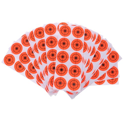 Hohopeti Dianas de Tiro Redondas Adhesivas Fluorescentes Naranja 4 CM de Diámetro 250 Pegatinas para Entrenamiento de Tiro al Blanco Interior y Exterior