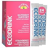 EcoDrink Multivitamin Energy Powder Drink Mix - Electrolytes Antioxidants Nutrients - Sugar and Caffeine Free - Berry Flavor Powder, 30 Packets