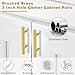 Estmoon 30 Pack Brushed Brass Cabinet Handles Gold 3 Inch Hole Center Cabinet Pulls Stainless Steel Drawer Handles Kitchen Cabinet Hardware Pulls for Cabinets and Drawers - 5