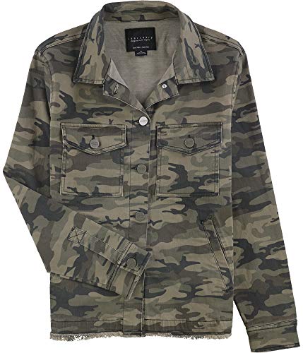 Sanctuary Clothing Womens Raw Hem Trucker Jacket, Brown, Small