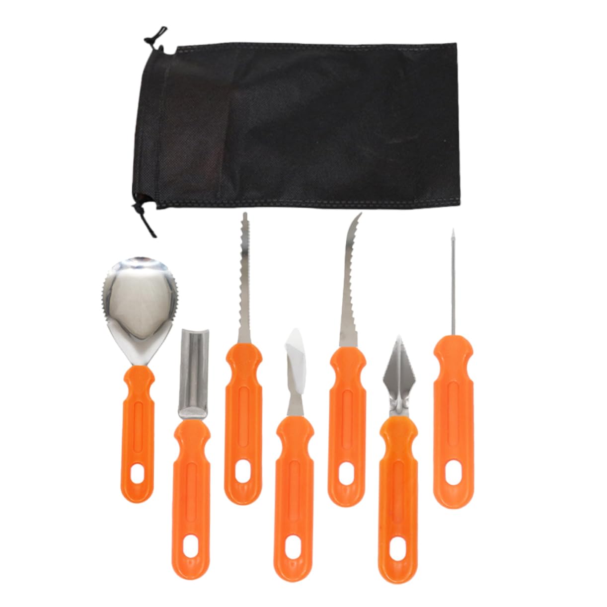 ARTIBETTER 7 Pcs Stainless Steel Pumpkin Carving Kit with Storage Bag Creative Tools for Halloween Decoration Sculpting Fruits Vegetables for Festive Gatherings and Parties