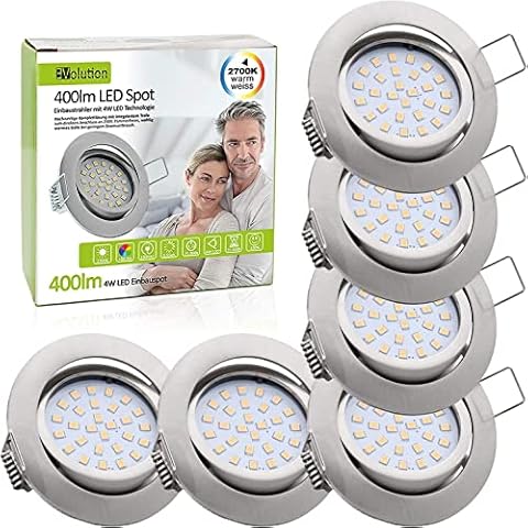 Foco empotrable Evolution Slim Line cepillado en acero inoxidable de 4W Cover