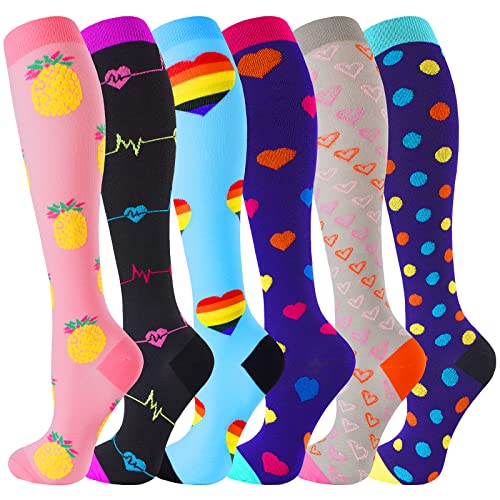 Image of Bropite Compression Socks for Women & Men Circulation- 6 Pairs Compression Socks 20-30 mmhg-Best for Running,Medical,Nurse,Travel