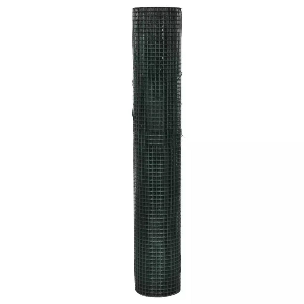 Homgoday Alambrada gallinero galvanizada Recubrimiento PVC Verde 10x1 m Valla Jardin Exterior Valla Jardin Alambre Jardín 16 x 16 mm