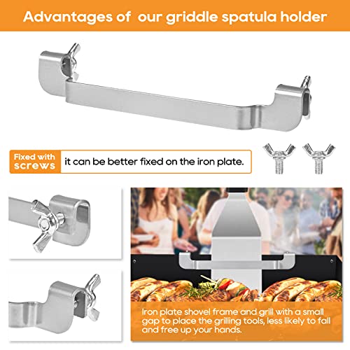 Soporte para espátulas para plancha 2 piezas acero inox miniatura 5