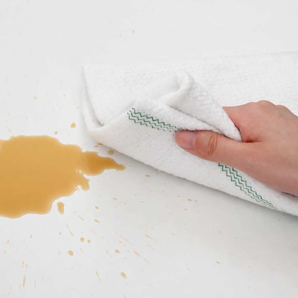 Paños de limpieza 10 unidades blanco verde rayas 50 x 60 cm algodón poliéster con bordes overlock para el hogar, cocina, baño, cuidado del suelo y eliminación de manchas