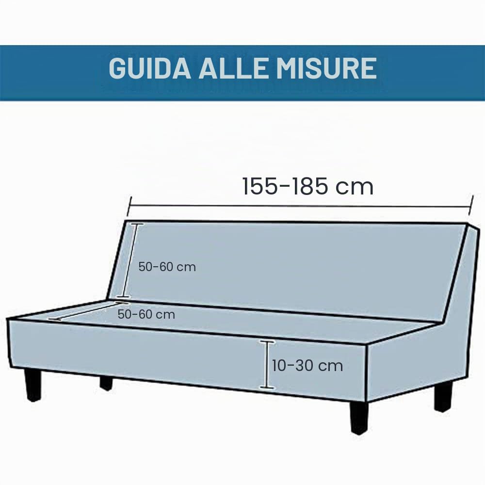 Copridivano Letto Senza braccioli 2 posti Copridivano Elasticizzato clic clac Senza braccioli Fodera per Divano Letto clic clac Stampato Verde Militare, Senza copricuscino