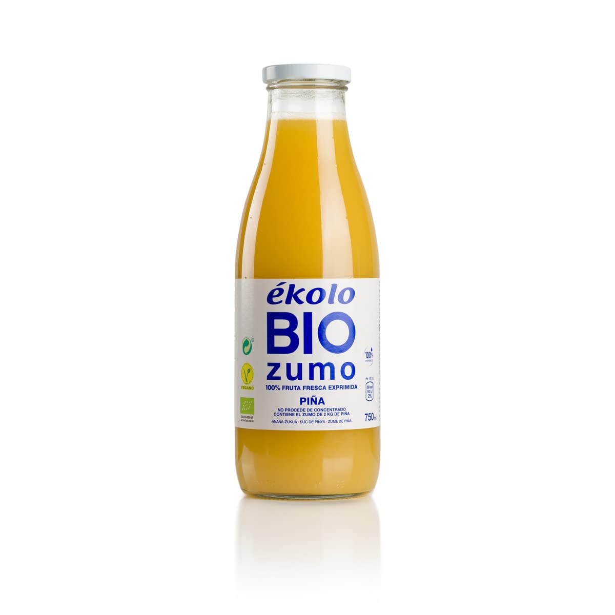 Ekolo Zumo De Piña Ecológico, 100% Exprimido, 6 Botellas * 750Ml 4500 ml