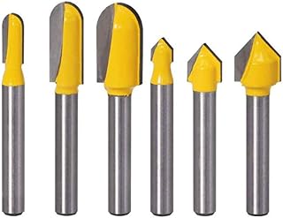 Eyech 3pcs Core Cove Box Router Bit Set and 3pcs V Groove Router Bit Set Round Nose Router Bit and 90 Degree V Grooving Bit -1/4” Shank