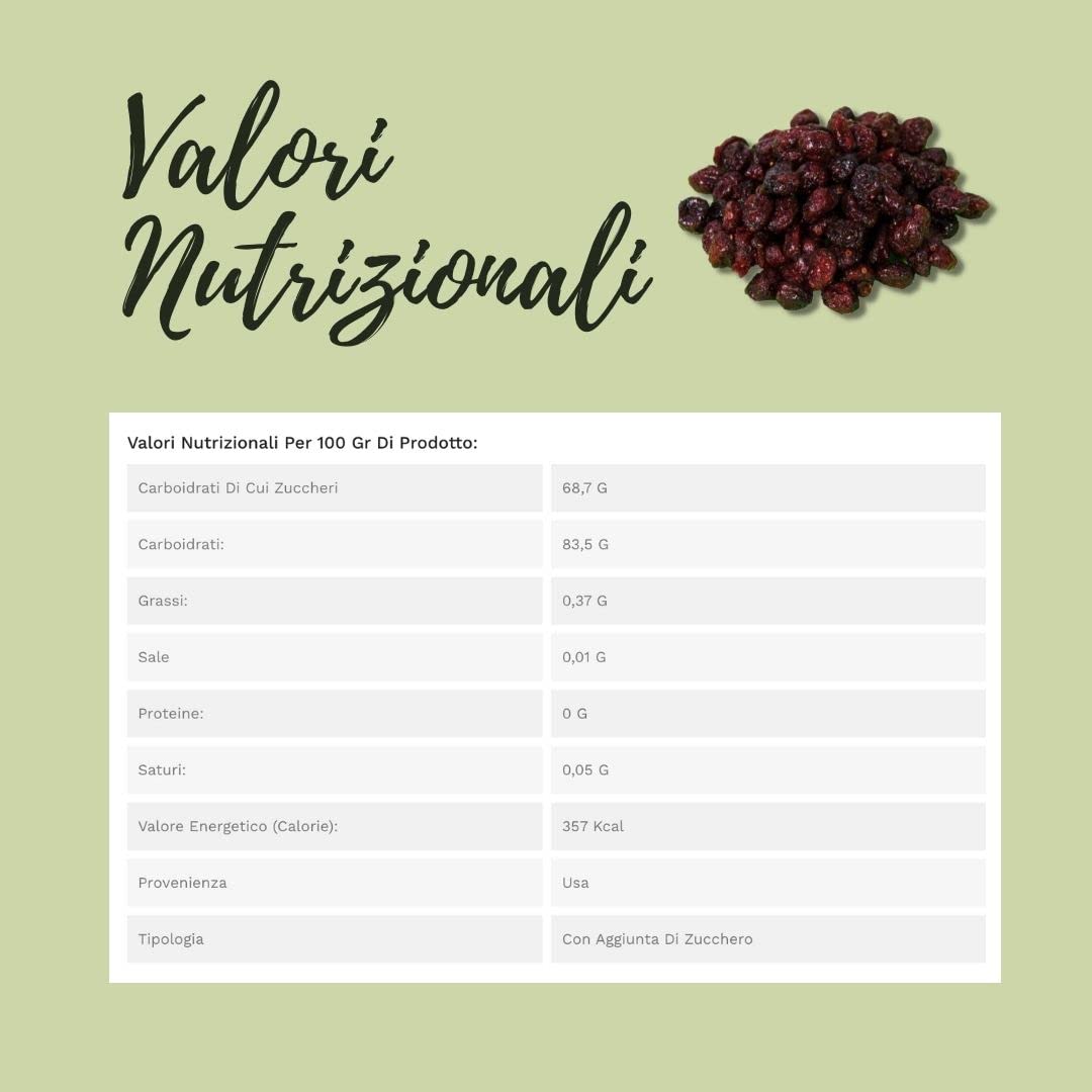 NATURA D'ORIENTE | Mirtilli Interi Disidratati USA 250g – Mirtilli Rossi Essiccati Selezionati – Frutta Disidratata Naturale – Ideali per Snack, Colazioni e Ricette – Qualità Premium