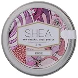 Shea Brand | Raw Organic Shea Butter | Small Batch Daily Moisturizer | Protects Dry, Dehydrated & Sensitive Skin, Hair & Lips | Helps Heal Eczema, Scars & Burns (Rose, 1)