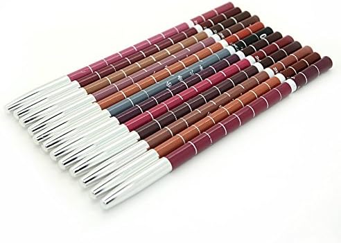 LuckyFine Lipliner Pencil Set with Pencil Sharpener (12-Pieces)