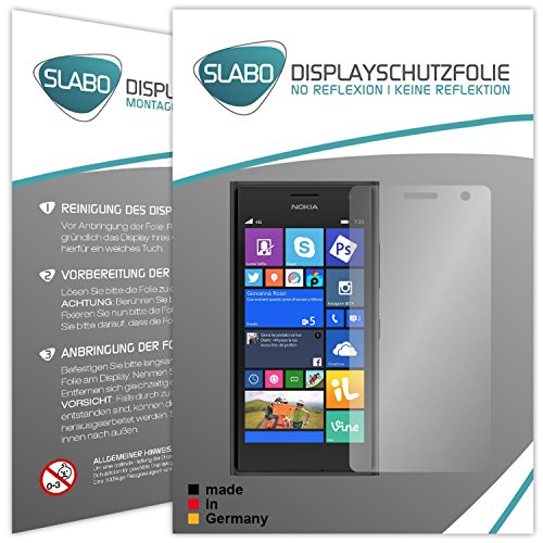 Slabo 2 x Pellicola Protettiva per Display Compatibile con Nokia Lumia 735 No Reflexion | Anti-Riflesso Opaca