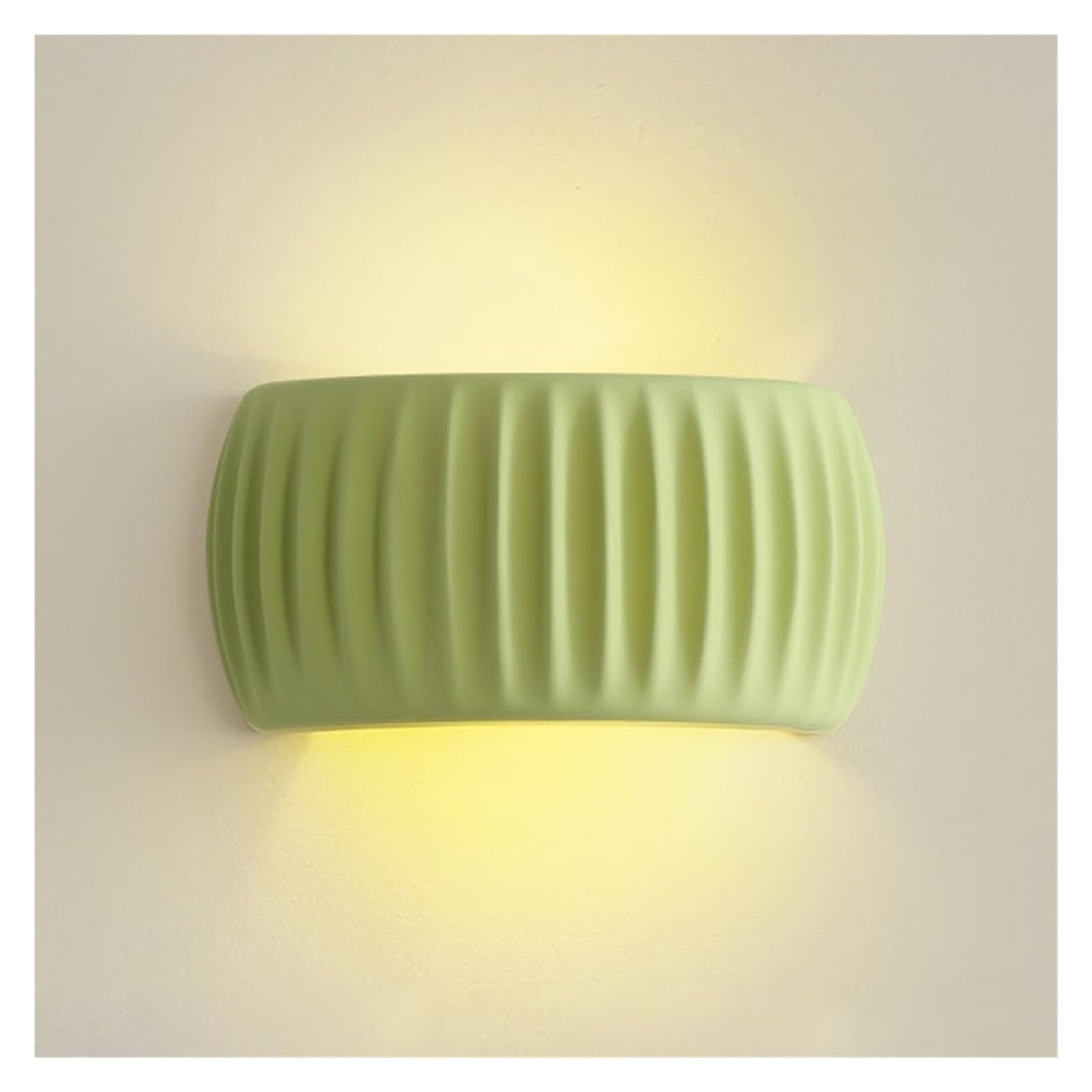 UDPOIUYT Wall Lights Indoor, Nordic Style Bedside Wall Sconce with Resin Lampshade 9.4 inch Multicolor Living Room(Green)