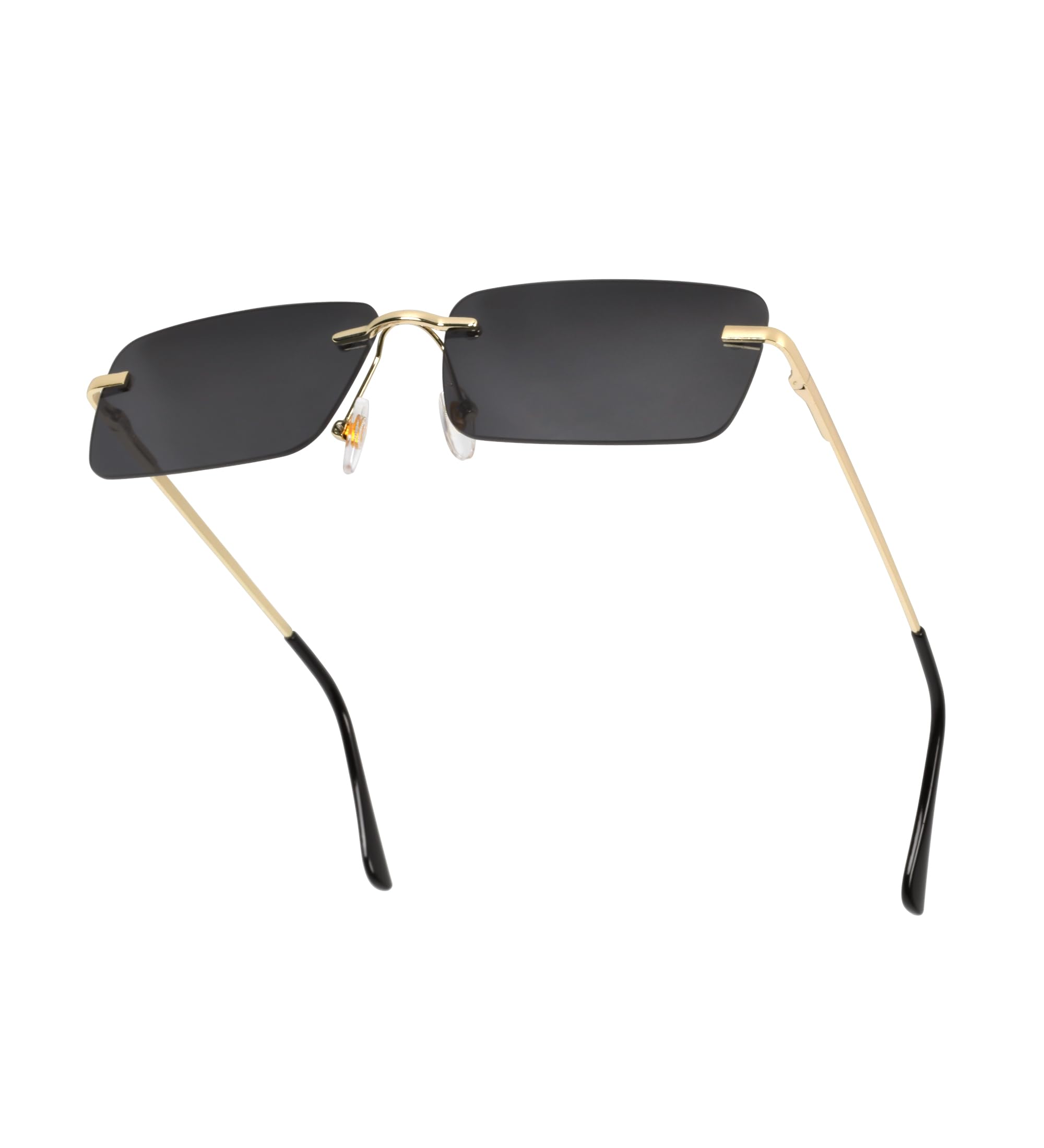 Gafas de Sol Sin Montura Rectangulares para Mujer Hombre Vintage Lentes de Sol Mujer Gafas Cuadradas Pequeñas para Fiesta Moda con Protección UV400