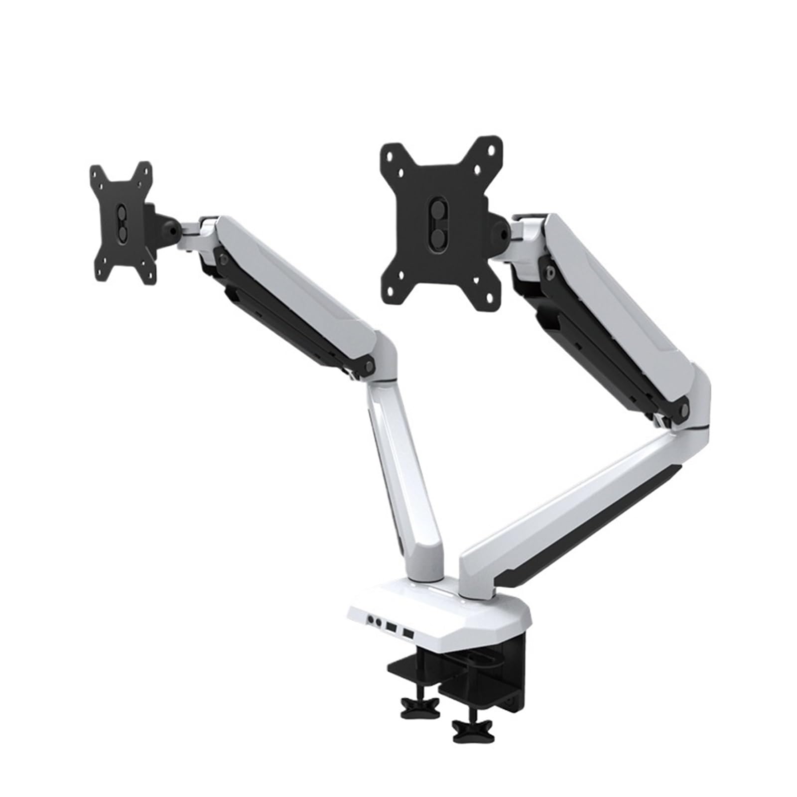 TKJfdTY Dual-Screen Air Pressure Computer Screen Monitor Gm224U Lifting And Rotating Desktop Heightening Aluminum Alloy Hanger，White