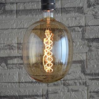 SD LUX E27 Vintage Light Bulbs LED Globe 8W Sprial DG170 Amber Glass Pendant Light XXL Decorative Light Bulbs Large Vintage Bulbs Dimmable 450LM(40W Equi) Pendant Lighting Warm White 2200K,1 PC
