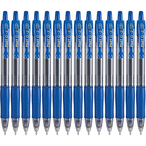 Image of PILOT G2 Premium Gel Roller Pens, Blue Ink Pens Bold Point, Pack of 14